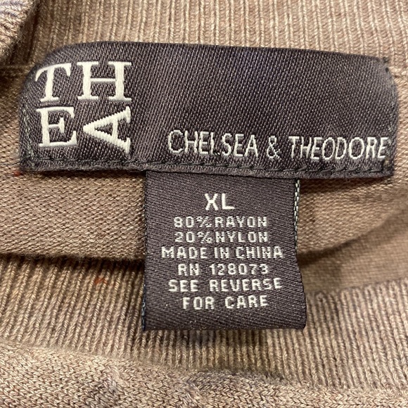 CHELSEA & THEODORE button down soft knit jacket cardigan with pockets long sz XL - Picture 12 of 16